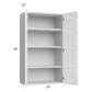 RTA Milan White Gloss 24" x 42" Wall Cabinet with 2 Finished Sides