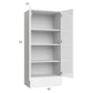 RTA Milan White Gloss 24" x 54" x 15" Wall Cabinet with Drawers and 2 Finished Sides