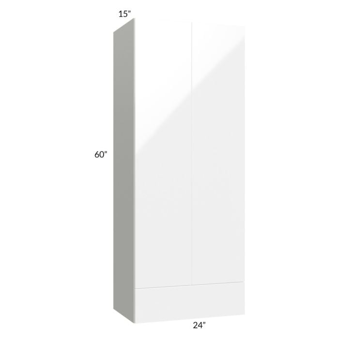 RTA Milan White Gloss 24" x 60" x 15" Wall Cabinet with Drawers