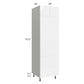 RTA Milan White Gloss 24" x 84" Combo Oven Cabinet with 1 Finished Side
