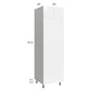 RTA Milan White Gloss 24" x 84" Double Oven Cabinet with 1 Finished Side