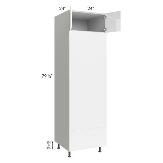 RTA Milan White Gloss 24" x 84" Double Oven Cabinet