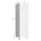 RTA Milan White Gloss 24" x 84" Single Oven Cabinet with 3 Drawers