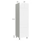 RTA Milan White Gloss 24" x 84" Single Oven Cabinet with 3 Drawers and 2 Finished Sides