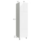 RTA Milan White Gloss 24" x 96" Combo Oven Cabinet with 1 Finished Side
