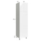 RTA Milan White Gloss 24" x 96" Single Oven Cabinet with 3 Drawers and 1 Finished Side