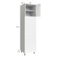 RTA Milan White Gloss 24" x 96" Single Oven Cabinet with 3 Drawers and 1 Finished Side