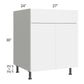 RTA Milan White Gloss 27" Base Cabinet with 1 Finished Side