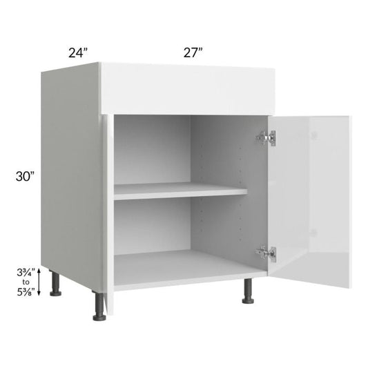 RTA Milan White Gloss 27" Base Cabinet with 1 Finished Side