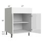 RTA Milan White Gloss 27" Base Cabinet with 2 Finished Sides and 1 Roll Out Tray