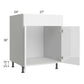 RTA Milan White Gloss 27" Sink Base Cabinet with 2 Finished Sides and Sink Tilt-Out