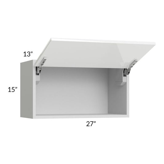 RTA Milan White Gloss 27" x 15" Lift-Up Door Wall Cabinet