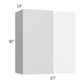 RTA Milan White Gloss 27" x 30" Blind Corner Wall Cabinet-Left-Hinged Door on Right