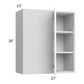 RTA Milan White Gloss 27" x 30" Blind Corner Wall Cabinet-Right-Hinged Door on Left with 1 Finished Side