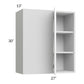RTA Milan White Gloss 27" x 30" Blind Corner Wall Cabinet-Right-Hinged Door on Left