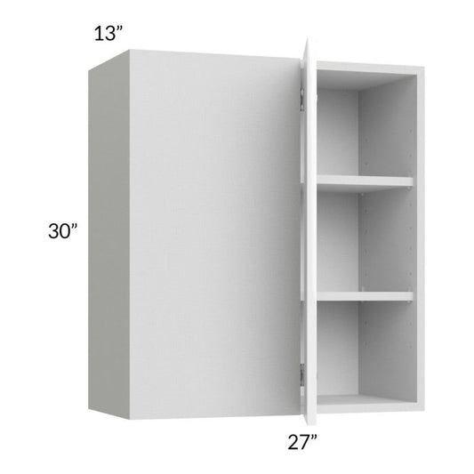 RTA Milan White Gloss 27" x 30" Blind Corner Wall Cabinet-Right-Hinged Door on Left