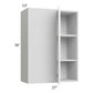 RTA Milan White Gloss 27" x 42" Blind Corner Wall Cabinet-Left-Hinged Door on Right with 1 Finished Side