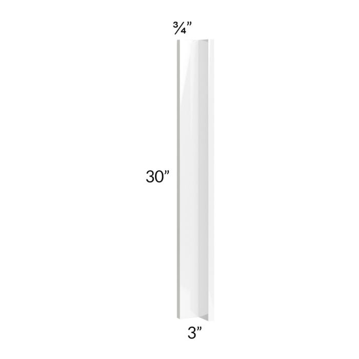 RTA Milan White Gloss 3" x 3" x 30" Corner Filler