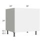 RTA Milan White Gloss 30" 2-Door Range Top Base Cabinet