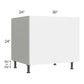 RTA Milan White Gloss 30" 2-Door Range Top Base Cabinet with 1 Heat Shield
