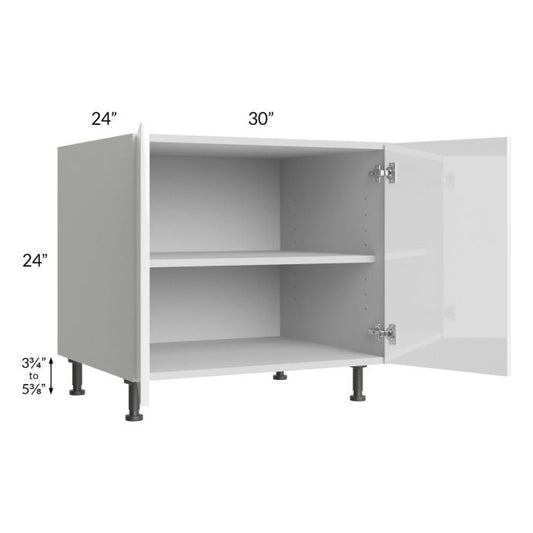 RTA Milan White Gloss 30" 2-Door Range Top Base Cabinet