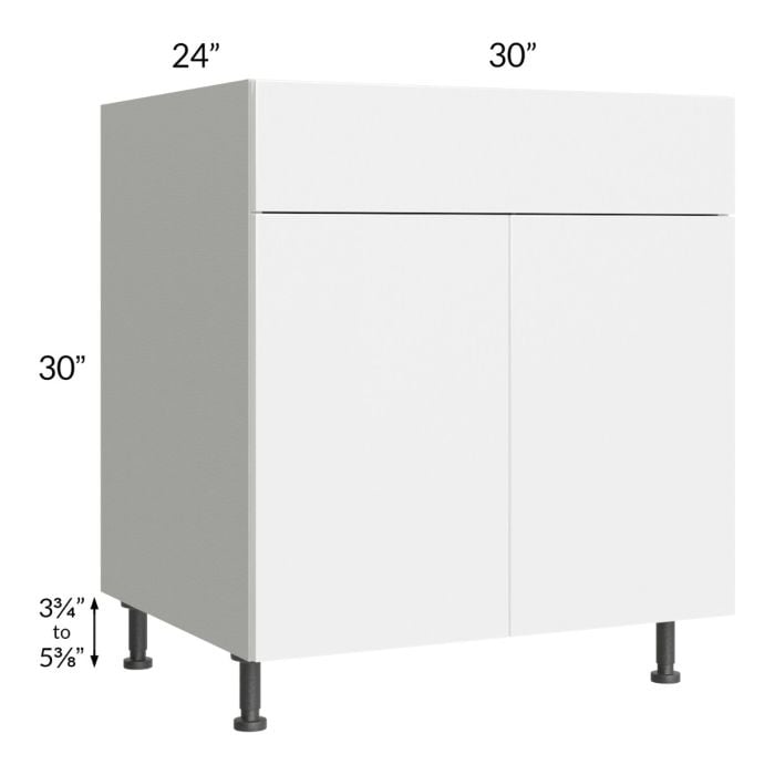 RTA Milan White Gloss 30" Base Cabinet with 2 Finished Sides