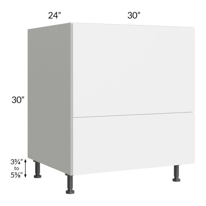RTA Milan White Gloss 30" Base Microwave Cabinet