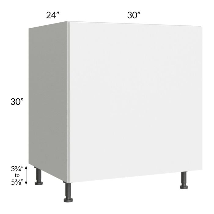 RTA Milan White Gloss 30" Base Oven Cabinet with 2 Finished Sides and 2 Heat Shields