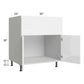 RTA Milan White Gloss 30" Farm Sink Base Cabinet with 1 Finished Side