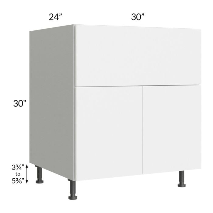 RTA Milan White Gloss 30" Farm Sink Base Cabinet with 2 Finished Sides