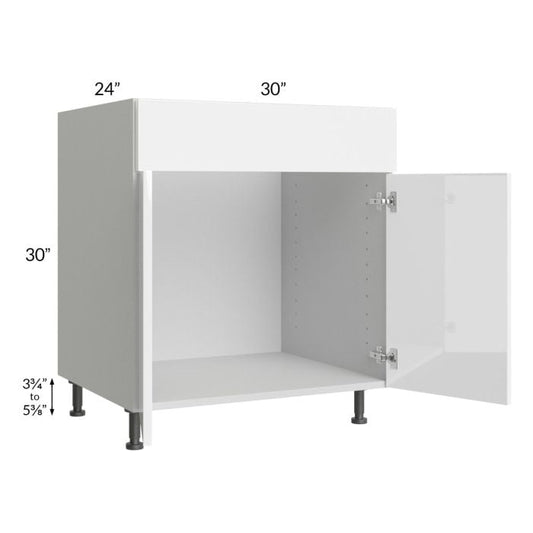 RTA Milan White Gloss 30" Sink Base Cabinet