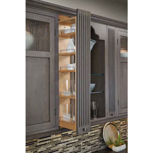 RTA Milan White Gloss 30" Tall by 3" Wide Wall Filler Organizer