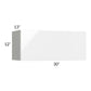 RTA Milan White Gloss 30" x 12" Wall Cabinet with 1 Finished Side
