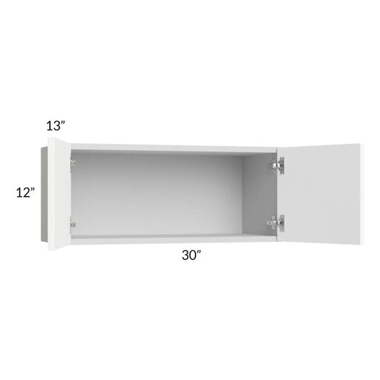 RTA Milan White Gloss 30" x 12" Wall Cabinet with 2 Finished Sides