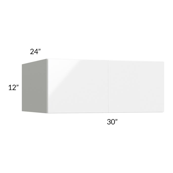 RTA Milan White Gloss 30" x 12" x 24" Wall Cabinet