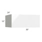 RTA Milan White Gloss 30" x 12" x 24" Wall Cabinet with 1 Finished Side