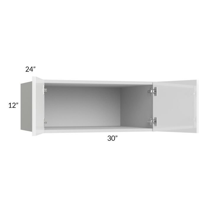RTA Milan White Gloss 30" x 12" x 24" Wall Cabinet