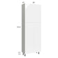 RTA Milan White Gloss 30" x 13" 84" Pantry Cabinet (13" depth) with 1 Finished Side