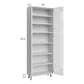 RTA Milan White Gloss 30" x 13" 84" Pantry Cabinet (13" depth) with 1 Finished Side