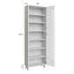 RTA Milan White Gloss 30" x 13" x 90" Pantry Cabinet (13" depth) with 1 Finished Side