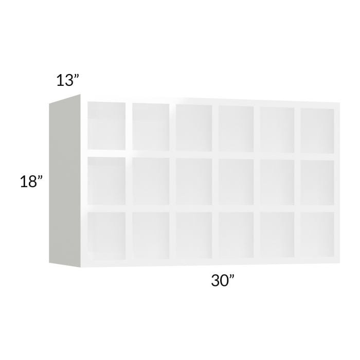 RTA Milan White Gloss 30" x 18" Wine Rack Cabinet