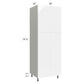 RTA Milan White Gloss 30" x 24" x 84" Pantry Cabinet (24" depth) with 2 Finished Sides