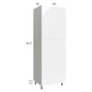 RTA Milan White Gloss 30" x 24" x 90" Pantry Cabinet (24" depth) with 1 Finished Side