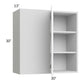 RTA Milan White Gloss 30" x 30" Blind Corner Wall Cabinet-Left-Hinged Door on Right with 1 Finished Side