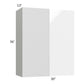RTA Milan White Gloss 30" x 36" Blind Corner Wall Cabinet-Left-Hinged Door on Right