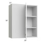 RTA Milan White Gloss 30" x 36" Blind Corner Wall Cabinet-Left-Hinged Door on Right