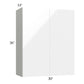 RTA Milan White Gloss 30" x 36" Wall Cabinet
