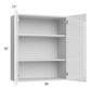 RTA Milan White Gloss 30" x 36" Wall Cabinet with 2 Finished Sides