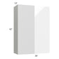 RTA Milan White Gloss 30" x 42" Blind Corner Wall Cabinet-Left-Hinged Door on Right with 2 Finished Sides