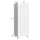 RTA Milan White Gloss 30" x 84" Combo Oven Cabinet with 1 Finished Side